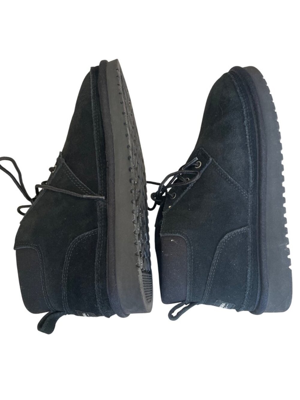 Koolaburra UGG Advay Suede Black Lace-Up Chukka Boots Shearling Womens Size 9 - Picture 6 of 10